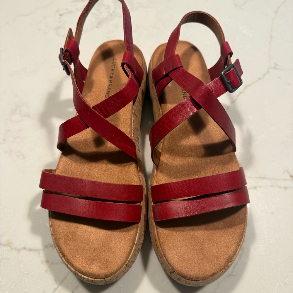 Lucky Brand Crimson Strappy Sandals